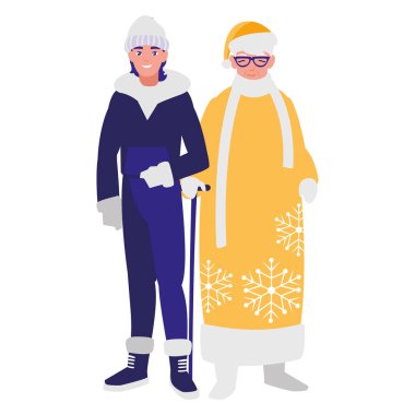 kış giysileri ile genç çift