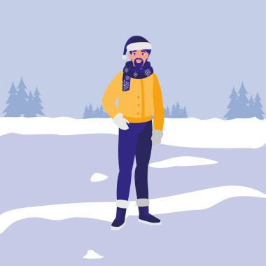 kış giysileri ile şirin küçük çocuk