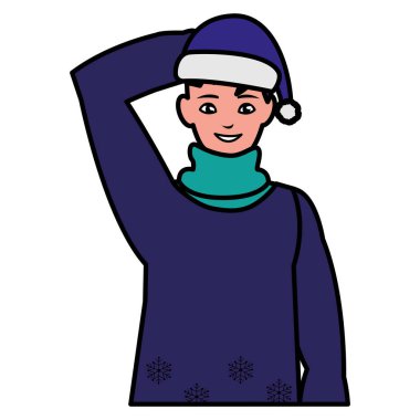 kış giysileri ile genç adam