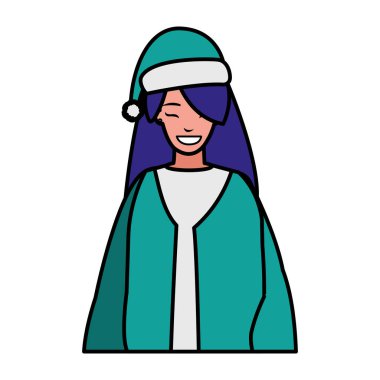 Kışlık elbiseli genç kadın.