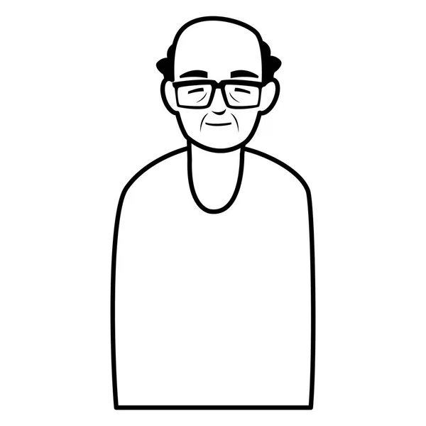 Mignon grand-père avatar personnage — Image vectorielle