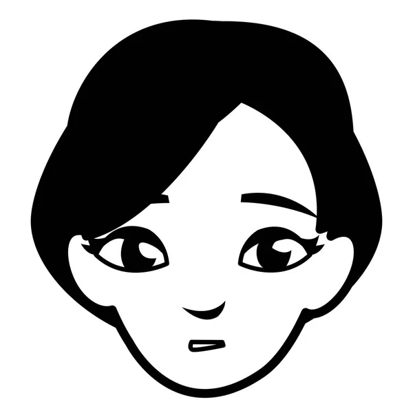 Hermosa mujer cabeza avatar carácter — Vector de stock