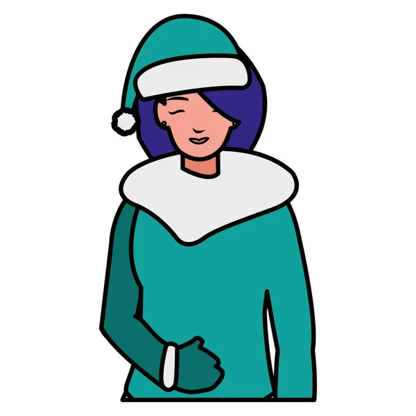 Jeune femme avec des vêtements d'hiver — Image vectorielle