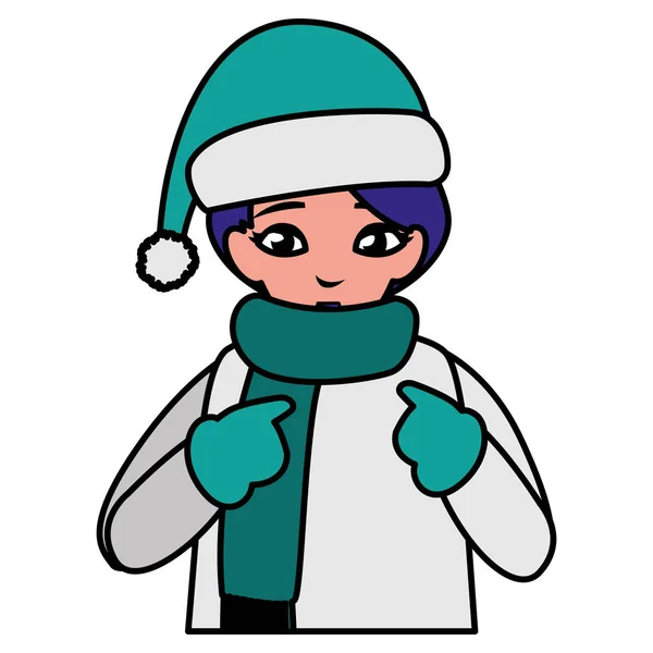 Χαριτωμένο μικρό αγόρι με χειμωνιάτικα ρούχα — Διανυσματικό Αρχείο