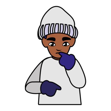 sevimli küçük siyah erkek kış giysileri ile