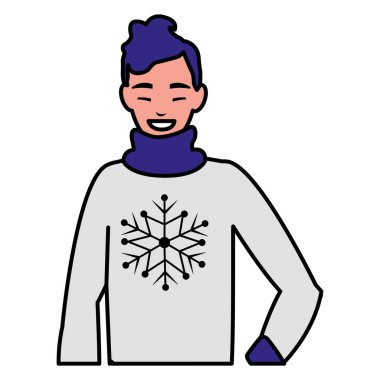 kış giysileri ile genç adam