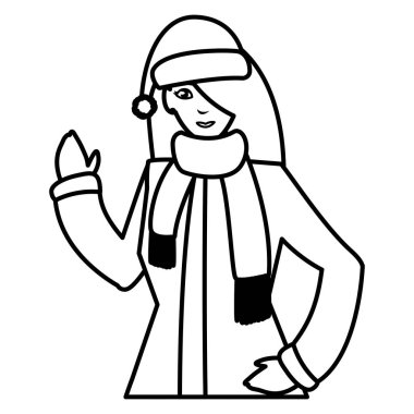 Kışlık elbiseli genç kadın.