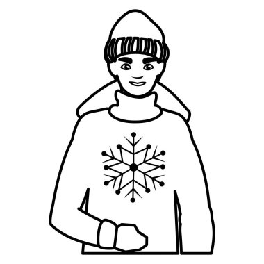 kış giysileri ile genç adam