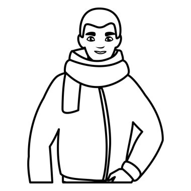 kış giysileri ile genç adam