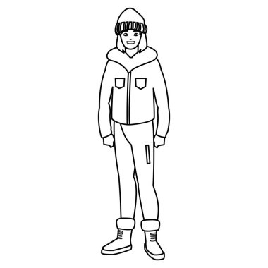 kış giysileri ile genç adam