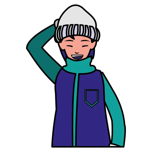 Mladý muž s zimní oblečení — Stockový vektor