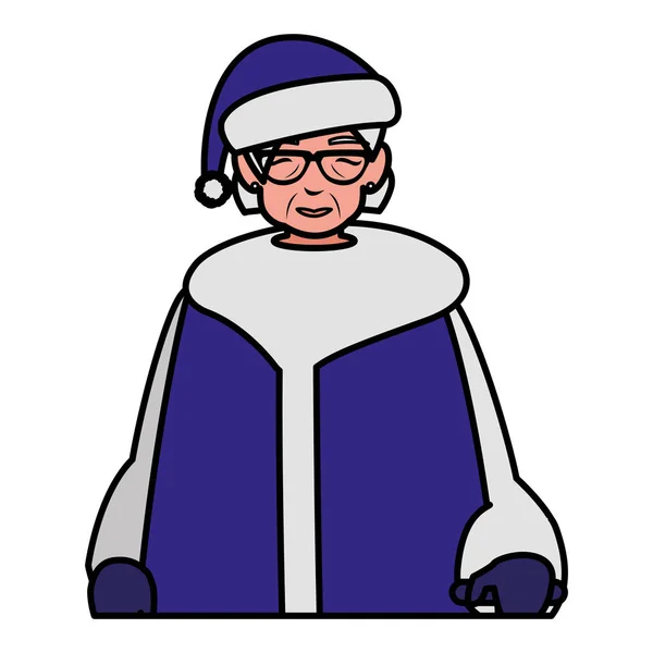 Ładna babka z trzciny i zimowe ubrania — Wektor stockowy