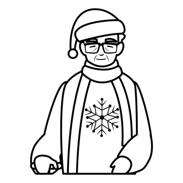 戴眼镜和冬衣的年轻人 — 图库矢量图片