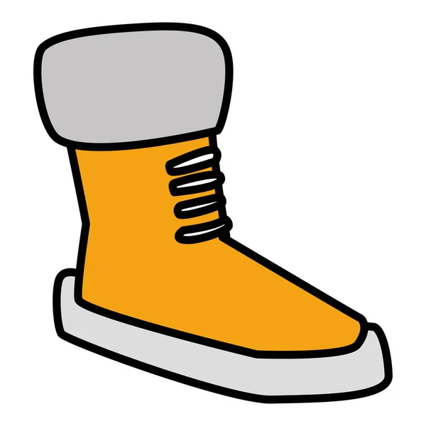 Winter season boot icon — Stock Vector