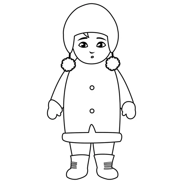 Ładny chłopczyk z zimowe ubrania — Wektor stockowy