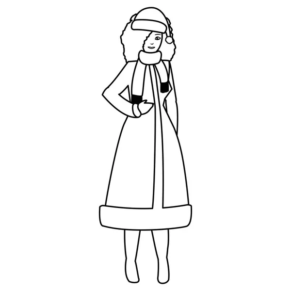 Młoda kobieta w zimowych ubraniach — Wektor stockowy