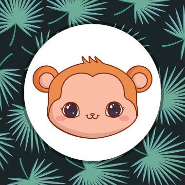 sevimli maymunla yapraklar