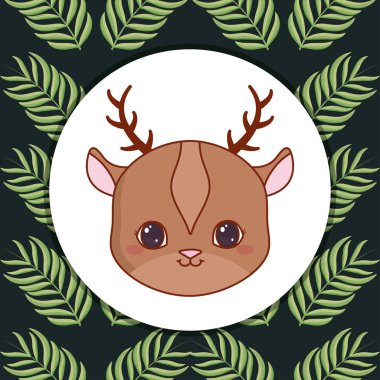 şirin bebek Ren geyiği ile yapraklar