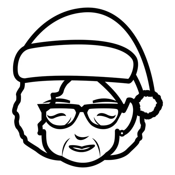 Aranyos nagymama fej téli sapka — Stock Vector