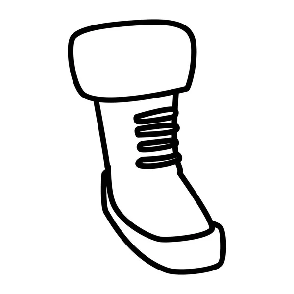 Winter season boot icon — Stock Vector