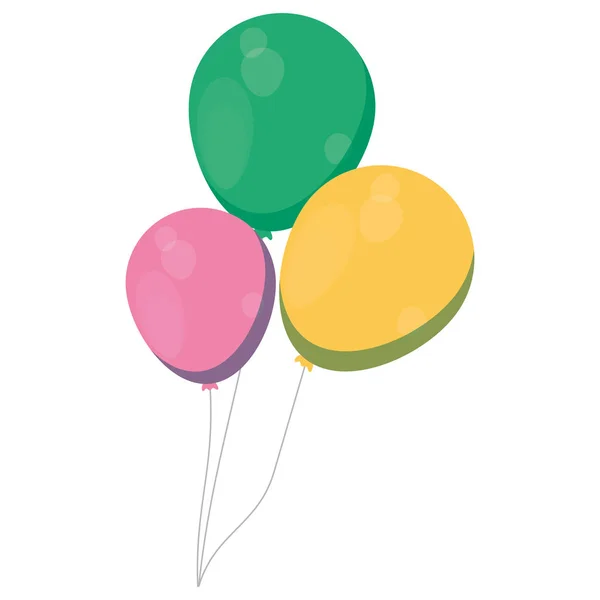 Globos helio icono flotante — Vector de stock