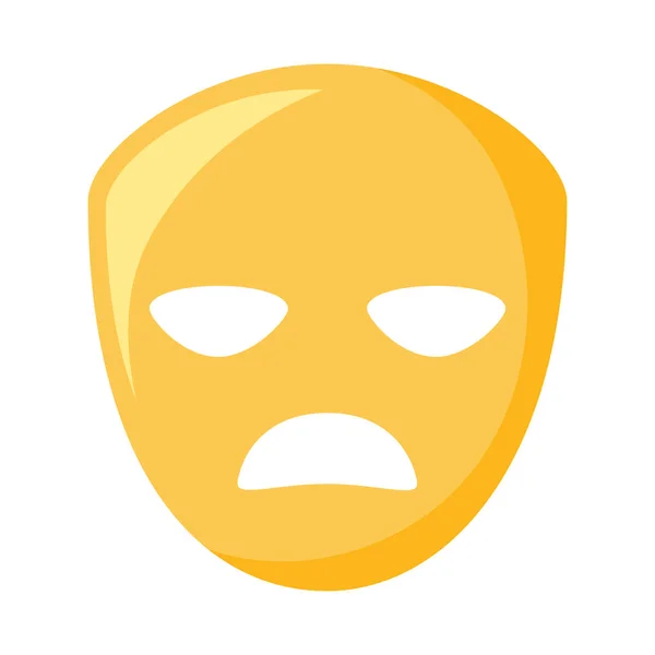 Theatrical sad masks isolated icon — Stock Vector