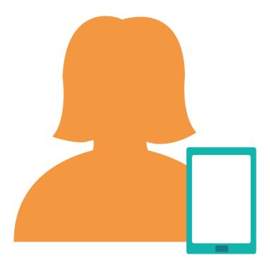 kadın Kullanıcı siluet ile Smartphone aygıtı