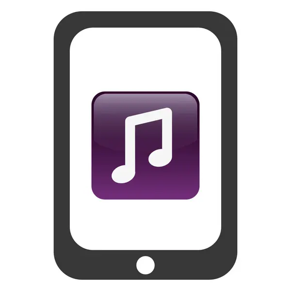 Tablet z tech aplikacji Muzyka — Wektor stockowy