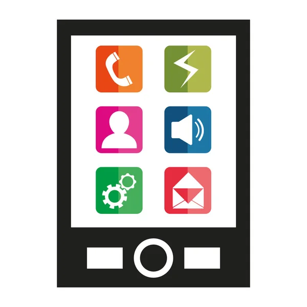Tablette avec menu applications — Image vectorielle