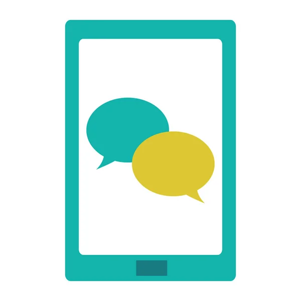 Tablet με το app συνομιλίας — Διανυσματικό Αρχείο