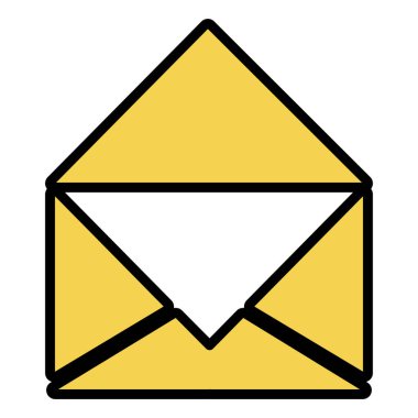 Zarf posta izole simgesi