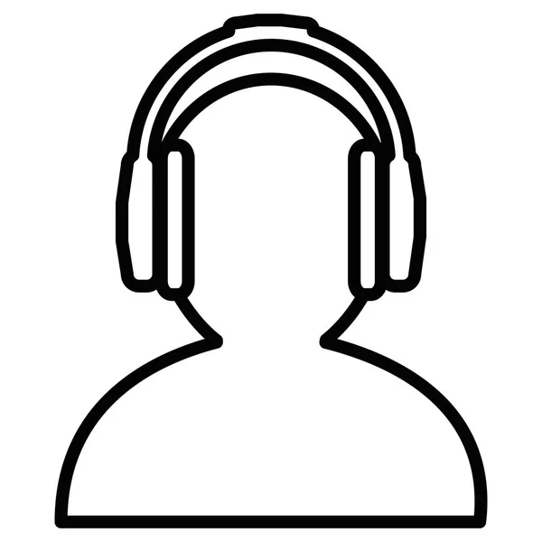 Avatar utilisateur avec casque — Image vectorielle