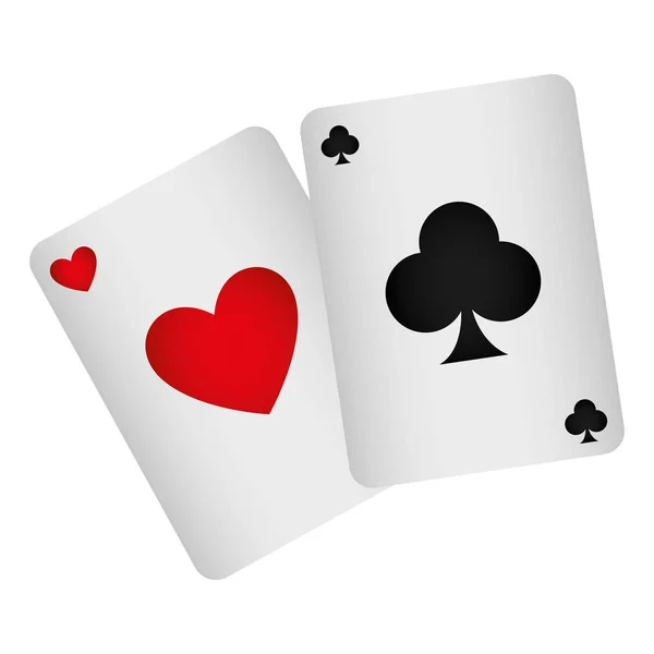 Poker kaarten casino pictogrammen — Stockvector