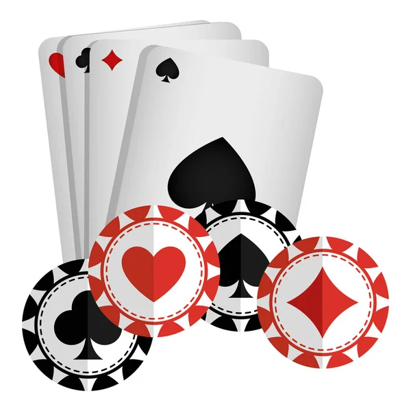 Cartes de poker icônes de casino — Image vectorielle