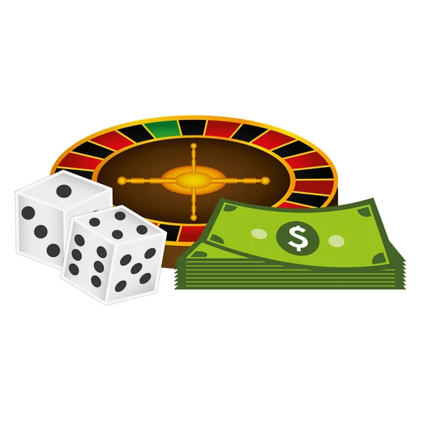 Roulette fortuna icone del casinò — Vettoriale Stock