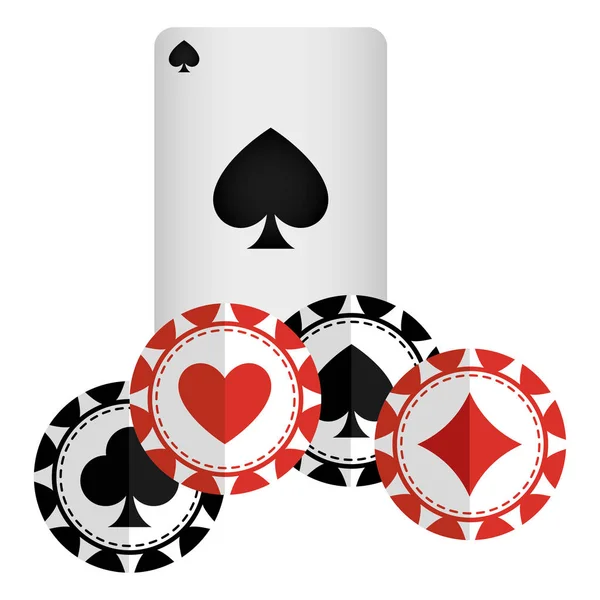 Tarjetas de póquer casino iconos — Vector de stock