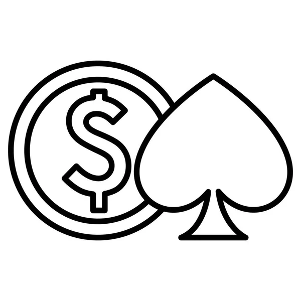 Χαρτοπαικτική λέσχη πάρει σύμβολο με χρήματα — Διανυσματικό Αρχείο