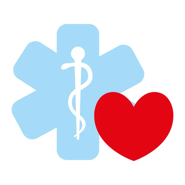 Серце кардіо з медичним символом — стоковий вектор