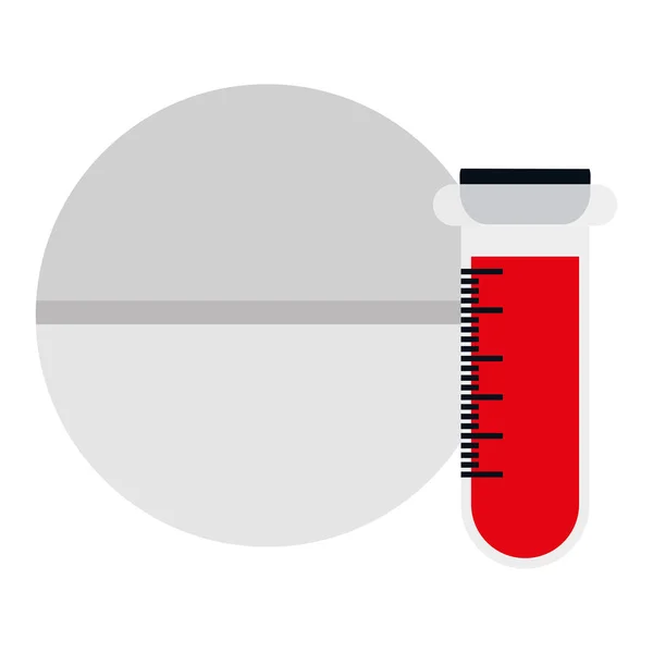 Prueba de tubo sangre con píldora — Vector de stock