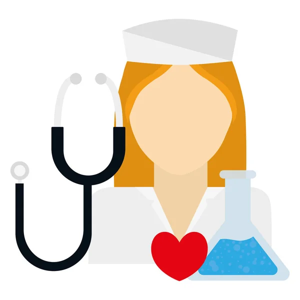 Zdravotní sestra s stetoskop — Stockový vektor