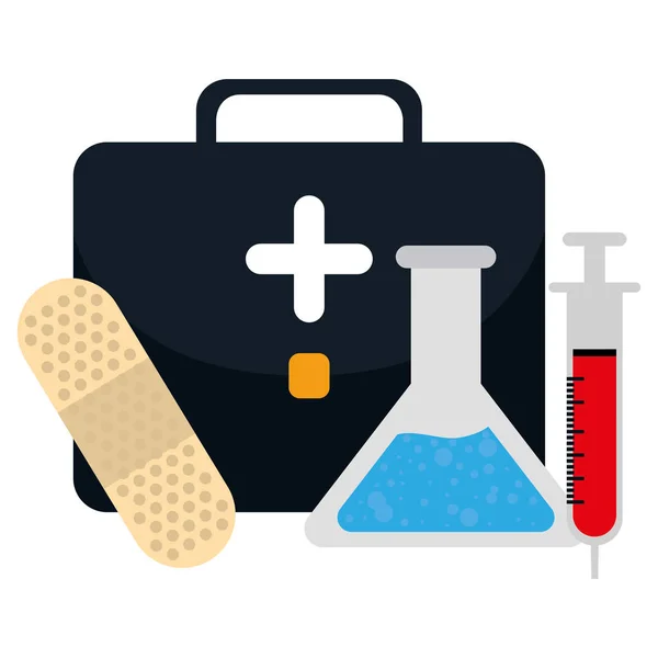 Медицинский комплект с пробиркой — стоковый вектор