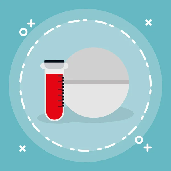 Tube bloed van de test met de pil — Stockvector