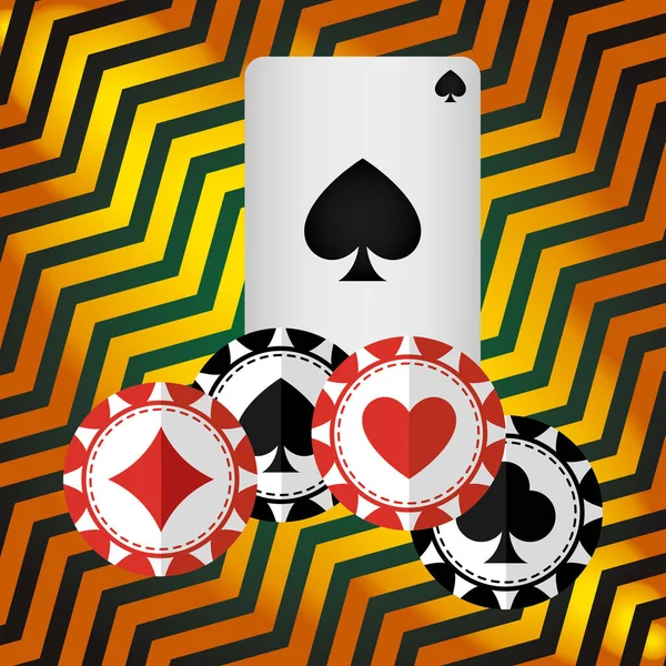 Poker kort casino ikoner — Stock vektor