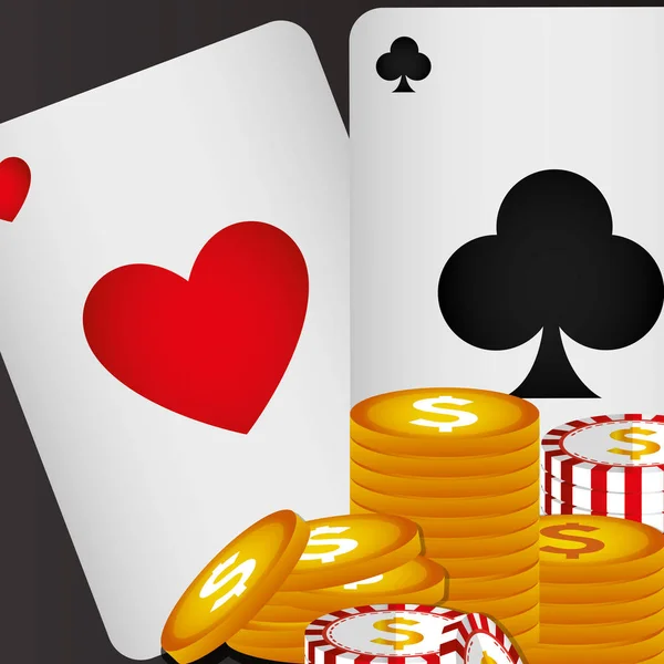 Poker karty casino ikony — Stockový vektor