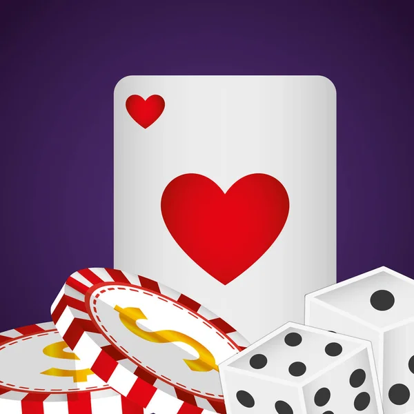 Pokerkarten Casino-Symbole — Stockvektor