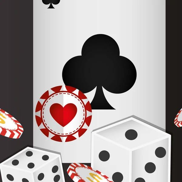 Poker cards casino icons — Stock Vector