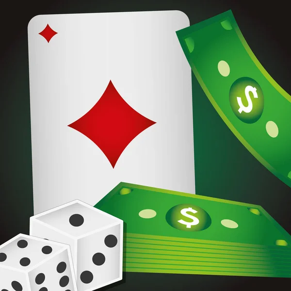 Cartões de poker ícones de casino — Vetor de Stock