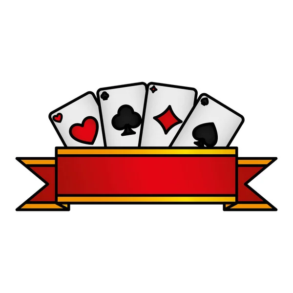 Pokerkarten Casino-Symbole — Stockvektor