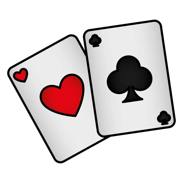 Tarjetas de póquer casino iconos — Vector de stock