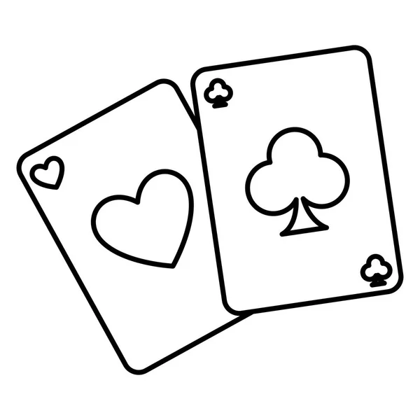 Tarjetas de póquer casino iconos — Vector de stock